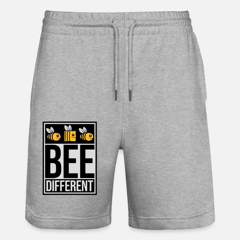 bee different saying quote - Stanley/Stella Trainer Unisex Organic Jogging Shorts - heather grey