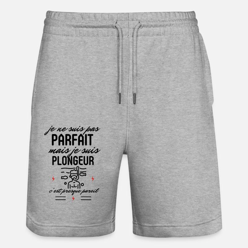 Pas parfait plongeur - Short de jogging bio TRAINER Stanley/Stella unisexe - gris chiné