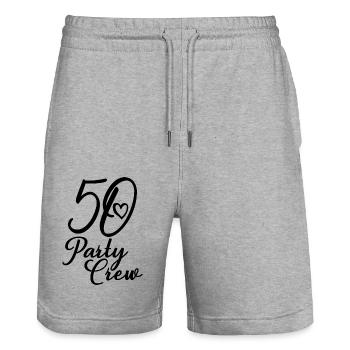 50 Party Crew 50th Birthday Party 50 Years Old - Stanley/Stella Trainer Unisex Organic Jogging Shorts - heather grey - Front - Nik (191cm) & Marisol (170cm)