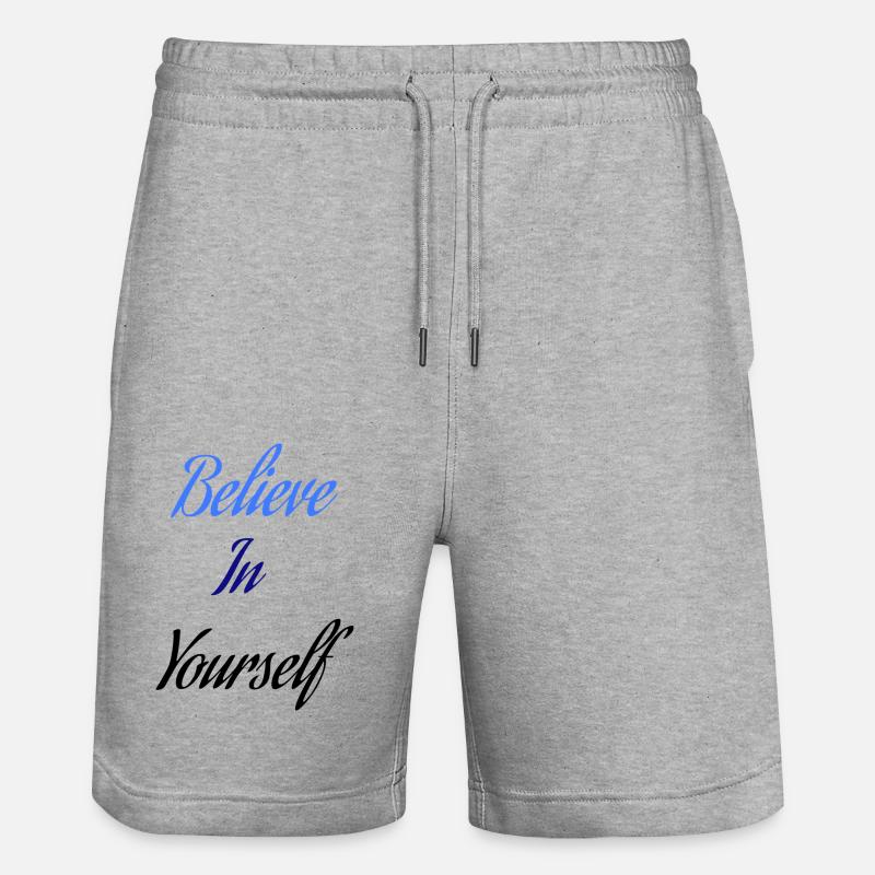 Glaube an dich selbst(M) - Stanley/Stella Unisex Bio Joggingshorts Trainer  - Grau meliert