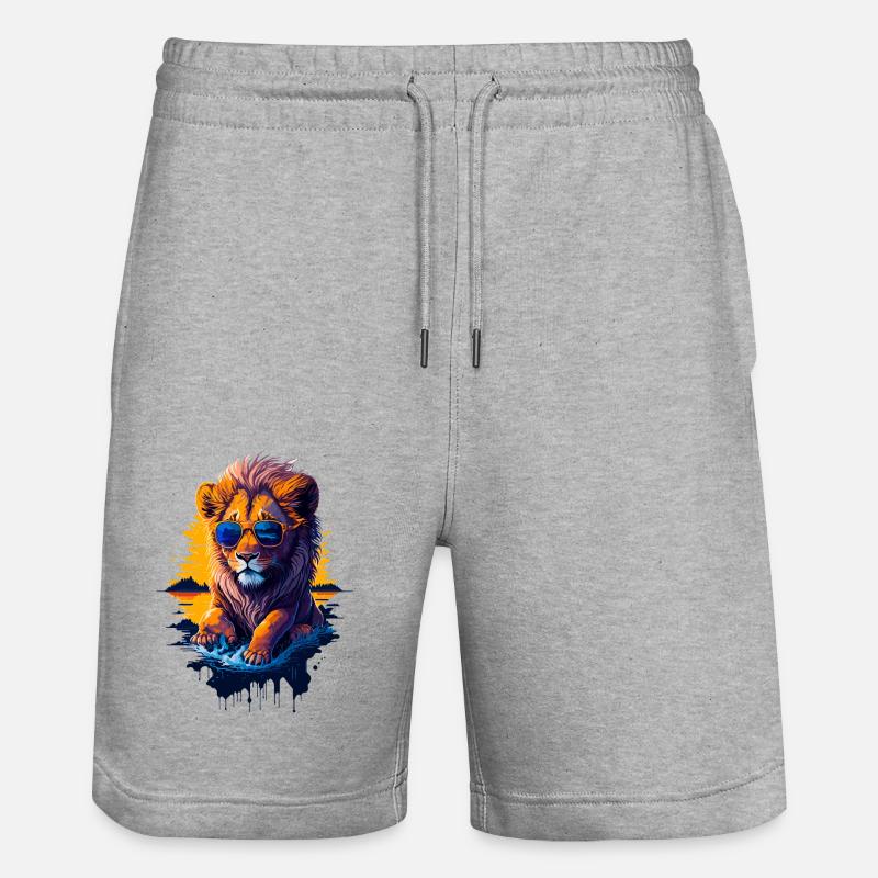 Mignon bébé lion - Short de jogging bio TRAINER Stanley/Stella unisexe - gris chiné