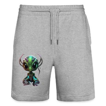 Galaxy Animal - Stanley/Stella Unisex Bio Joggingshorts Trainer  - Grau meliert - Vorne - Nik (191cm) & Marisol (170cm)