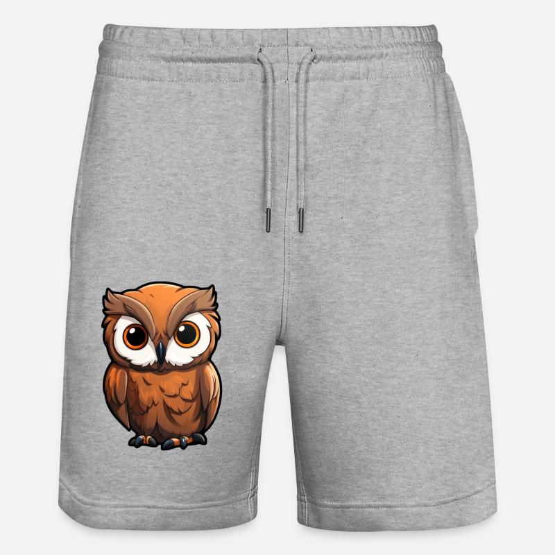 Baby Eule - Stanley/Stella Unisex Bio Joggingshorts Trainer  - Grau meliert