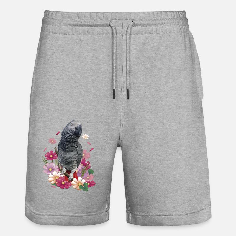 Le perroquet gris - Short de jogging bio TRAINER Stanley/Stella unisexe - gris chiné