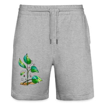 Liste - Stanley/Stella Unisex Bio Joggingshorts Trainer  - Grau meliert - Vorne - Nik (191cm) & Marisol (170cm)