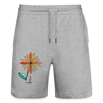 CHRISTMAS. YEAR. ANNIVERSARY. RETIREMENT. DAD. MAMAM. - Stanley/Stella Trainer Unisex Organic Jogging Shorts - heather grey - Front - Nik (191cm) & Marisol (170cm)