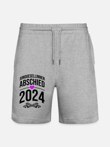 Hen Party 2024 Bride - Stanley/Stella Trainer Unisex Organic Jogging Shorts - heather grey