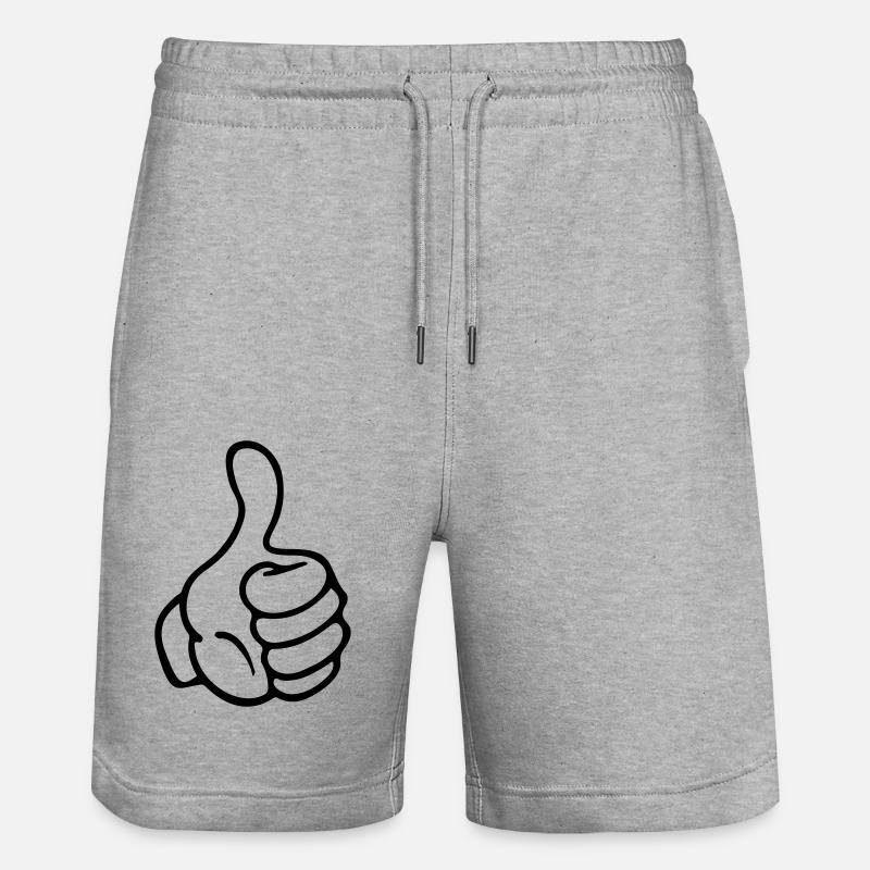 main pouce comme bande dessinée - Short de jogging bio TRAINER Stanley/Stella unisexe - gris chiné