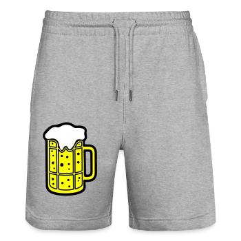 Chope de bière symbole de bière Cheers - Short de jogging bio TRAINER Stanley/Stella unisexe - gris chiné - Devant - Nik (191cm) & Marisol (170cm)