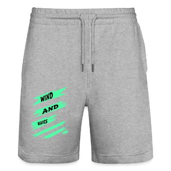 Free Spirit Freedom Lifestyle - Stanley/Stella Trainer Unisex Organic Jogging Shorts - heather grey - Front - Nik (191cm) & Marisol (170cm)