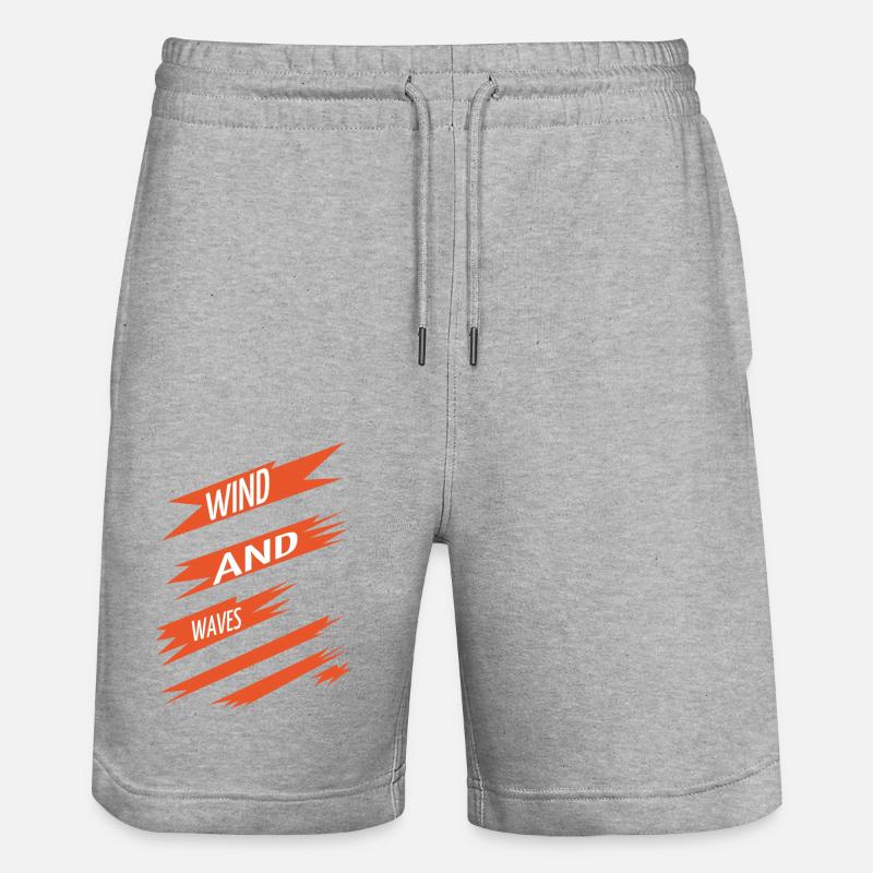 Statement Gift Idea Windsurfing Techniques - Stanley/Stella Trainer Unisex Organic Jogging Shorts - heather grey