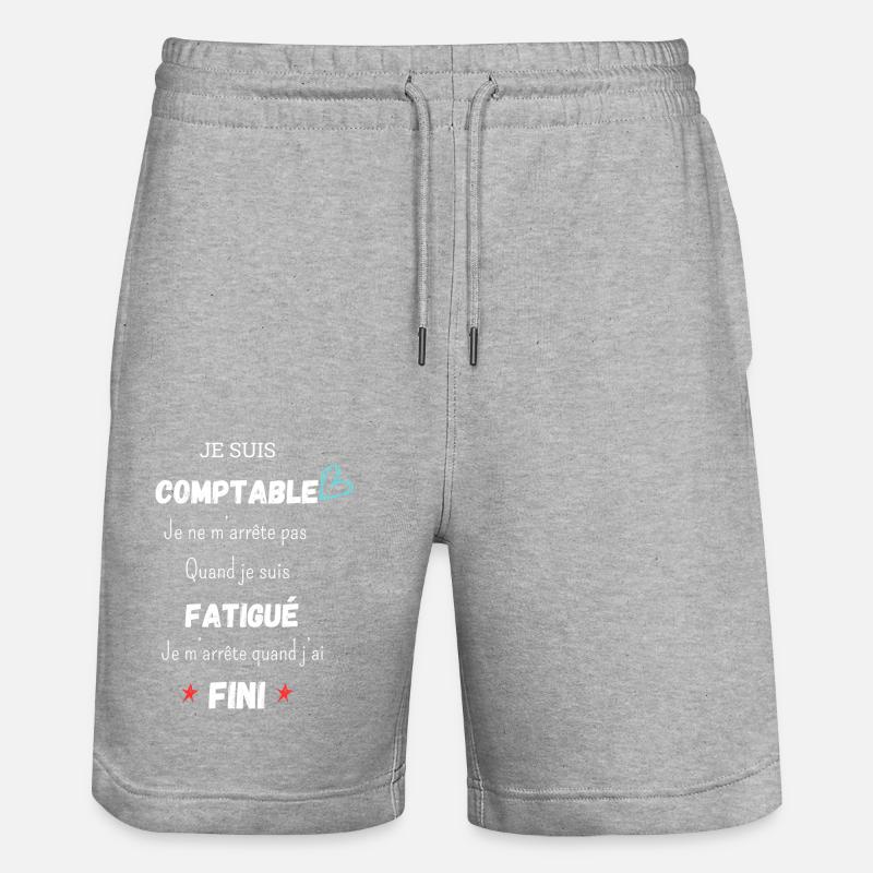 Humour Comptable - Short de jogging bio TRAINER Stanley/Stella unisexe - gris chiné
