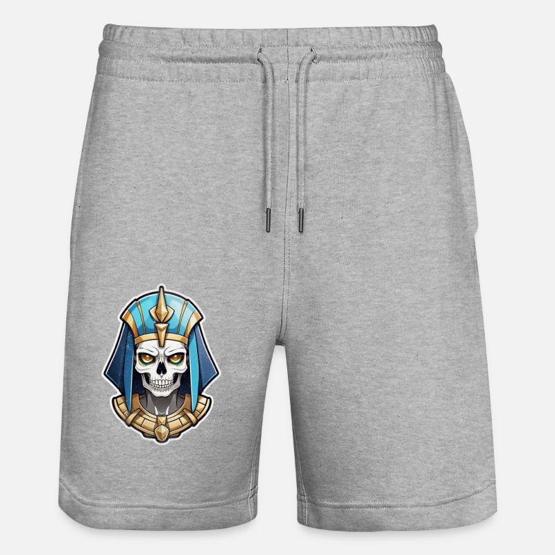Pharaoh- Mummy - Egypt - Stanley/Stella Trainer Unisex Organic Jogging Shorts - heather grey