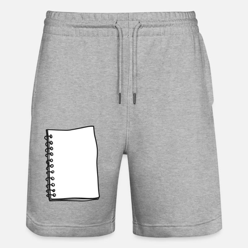 Dessin de bannière de carnet de notes - Short de jogging bio TRAINER Stanley/Stella unisexe - gris chiné