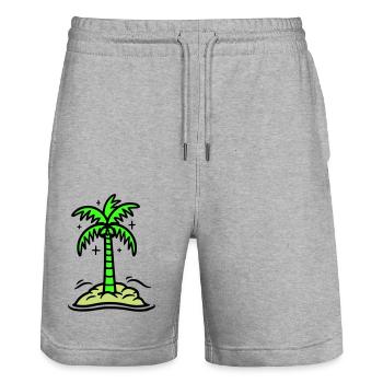 Icône de Palm Island Été - Short de jogging bio TRAINER Stanley/Stella unisexe - gris chiné - Devant - Nik (191cm) & Marisol (170cm)