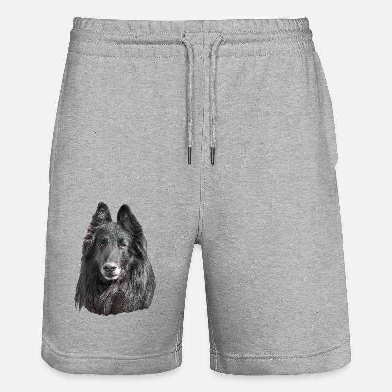 berger belge groenendael - Short de jogging bio TRAINER Stanley/Stella unisexe - gris chiné