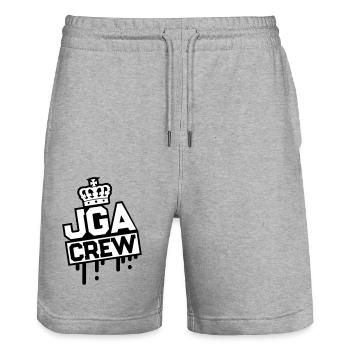 Junggesellenabschied Jga Crew - Stanley/Stella Unisex Bio Joggingshorts Trainer  - Grau meliert - Vorne - Nik (191cm) & Marisol (170cm)