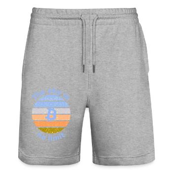 The Coin Project - Stanley/Stella Trainer Unisex Organic Jogging Shorts - heather grey - Front - Nik (191cm) & Marisol (170cm)