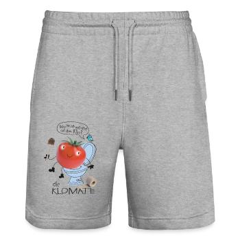 Klomate - Short de jogging bio TRAINER Stanley/Stella unisexe - gris chiné - Devant - Nik (191cm) & Marisol (170cm)