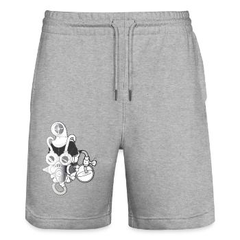 steampunk mask - Stanley/Stella Unisex Bio Joggingshorts Trainer  - Grau meliert - Vorne - Nik (191cm) & Marisol (170cm)