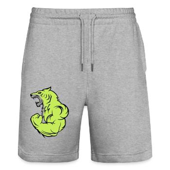 strong tiger 02 - Stanley/Stella Unisex Bio Joggingshorts Trainer  - Grau meliert - Vorne - Nik (191cm) & Marisol (170cm)