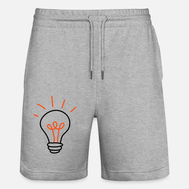 Gluehbirne - 2 Farben - Stanley/Stella Unisex Bio Joggingshorts Trainer  - Grau meliert