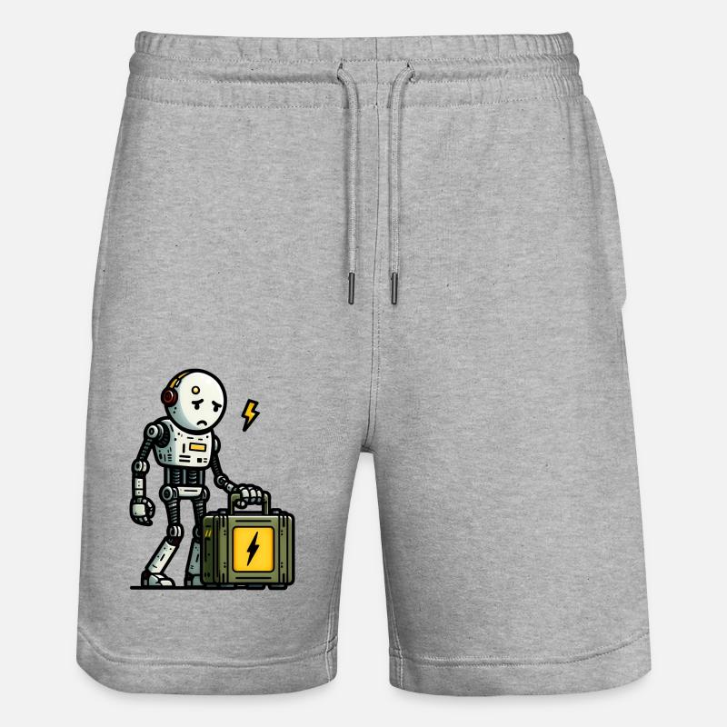 Robot Triste Malette D'Energie - Short de jogging bio TRAINER Stanley/Stella unisexe - gris chiné