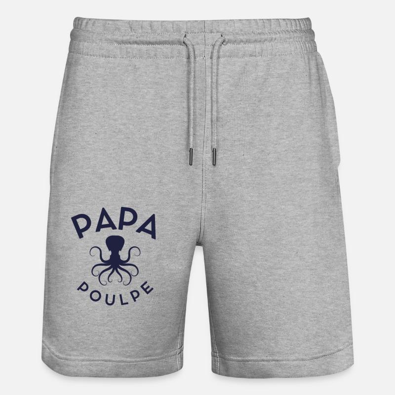 PAPA POULPE blanc - Short de jogging bio TRAINER Stanley/Stella unisexe - gris chiné