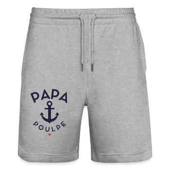 PAPA OCOPUS Anker - Stanley/Stella Unisex Bio Joggingshorts Trainer  - Grau meliert - Vorne - Nik (191cm) & Marisol (170cm)