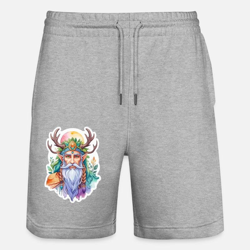 Druide Wasserfarben - Stanley/Stella Unisex Bio Joggingshorts Trainer  - Grau meliert