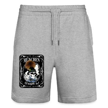 O´zapft is! - Stanley/Stella Unisex Bio Joggingshorts Trainer  - Grau meliert - Vorne - Nik (191cm) & Marisol (170cm)
