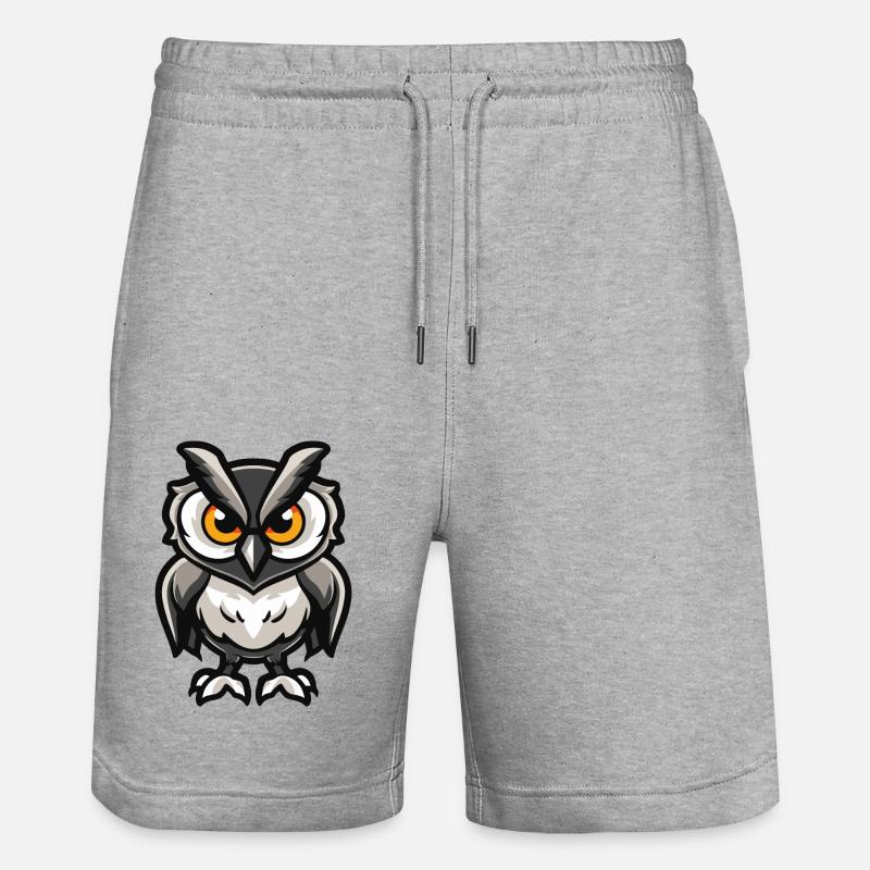Bande dessinée hibou - Short de jogging bio TRAINER Stanley/Stella unisexe - gris chiné