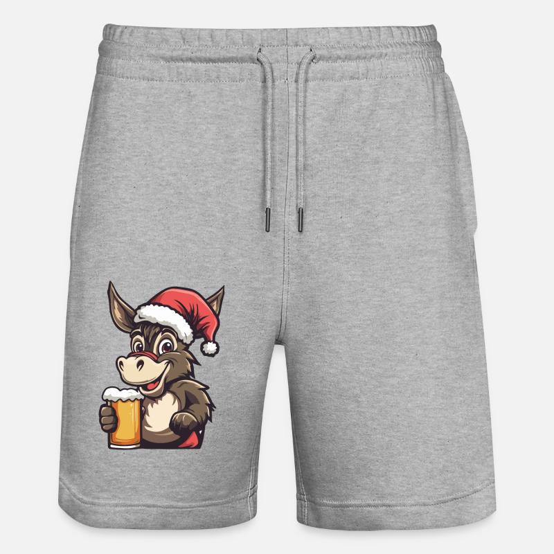 Bière de Noël d’âne - Short de jogging bio TRAINER Stanley/Stella unisexe - gris chiné