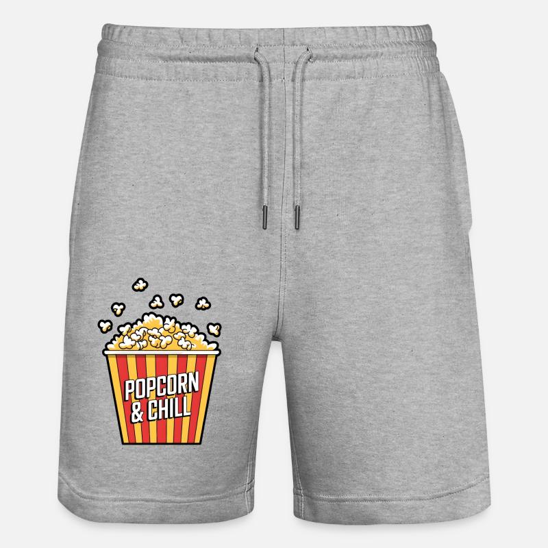 Popcorn & Chill - Short de jogging bio TRAINER Stanley/Stella unisexe - gris chiné