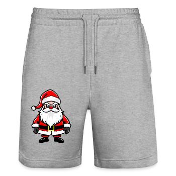 Weihnachtsmann, santa claus figure Święty Mikołaj - Stanley/Stella Unisex Bio Joggingshorts Trainer  - Grau meliert - Vorne - Nik (191cm) & Marisol (170cm)