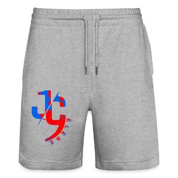 JC19 - Short de jogging bio TRAINER Stanley/Stella unisexe - gris chiné - Devant - Nik (191cm) & Marisol (170cm)