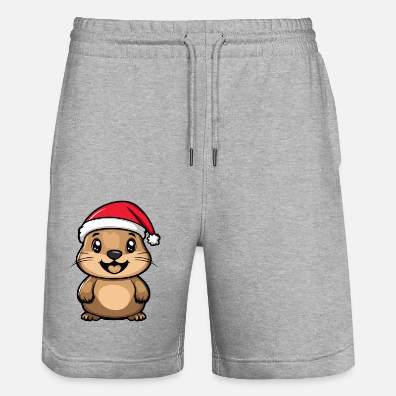 Noël du castor - Short de jogging bio TRAINER Stanley/Stella unisexe - gris chiné