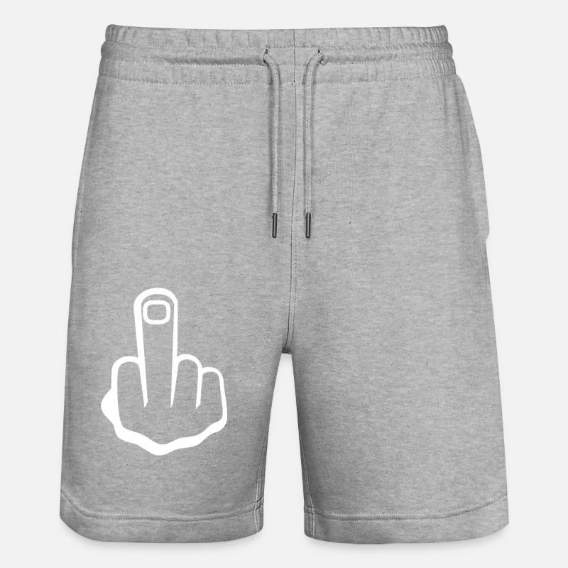 Mittelfinger - Stanley/Stella Unisex Bio Joggingshorts Trainer  - Grau meliert