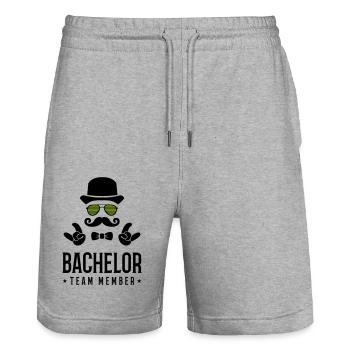 bachelor team member - Stanley/Stella Unisex Bio Joggingshorts Trainer  - Grau meliert - Vorne - Nik (191cm) & Marisol (170cm)