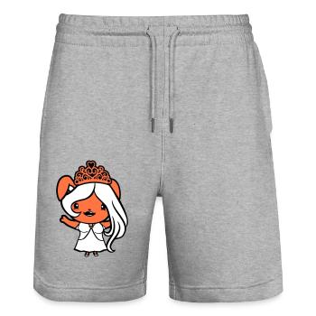 Bunny Princess Queen Crown Waving Pretty Hair - Stanley/Stella Trainer Unisex Organic Jogging Shorts - heather grey - Front - Nik (191cm) & Marisol (170cm)
