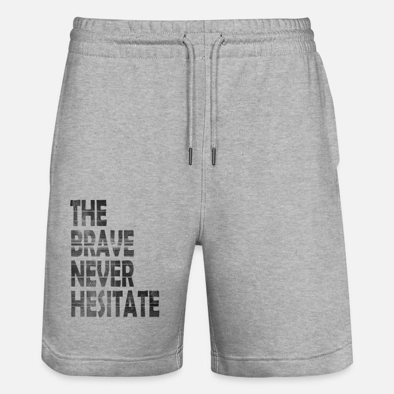 Les courageux n hésitent jamais - Short de jogging bio TRAINER Stanley/Stella unisexe - gris chiné