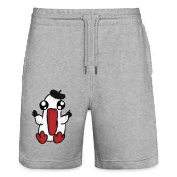 Monsieur Baguette - Stanley/Stella Unisex Bio Joggingshorts Trainer  - Grau meliert - Vorne - Nik (191cm) & Marisol (170cm)