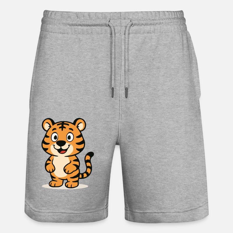 tiger comic - Stanley/Stella Unisex Bio Joggingshorts Trainer  - Grau meliert