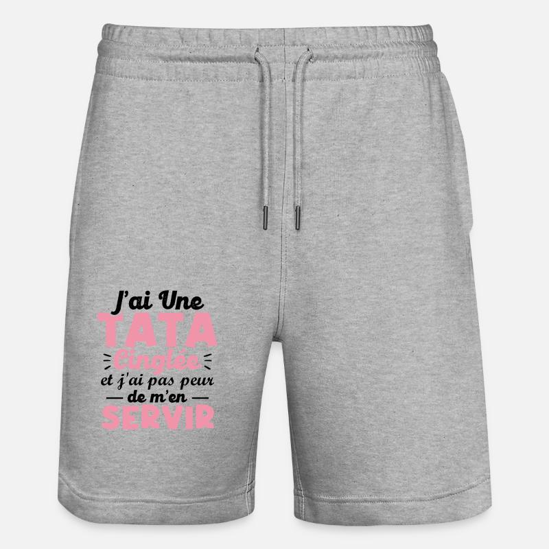 J ai une tata cinglée - Short de jogging bio TRAINER Stanley/Stella unisexe - gris chiné