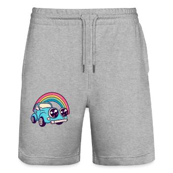 car rainbow - Stanley/Stella Unisex Bio Joggingshorts Trainer  - Grau meliert - Vorne - Nik (191cm) & Marisol (170cm)