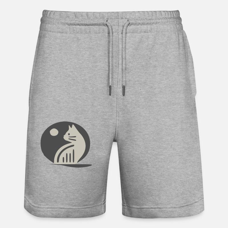 Silhouette de chat - Short de jogging bio TRAINER Stanley/Stella unisexe - gris chiné