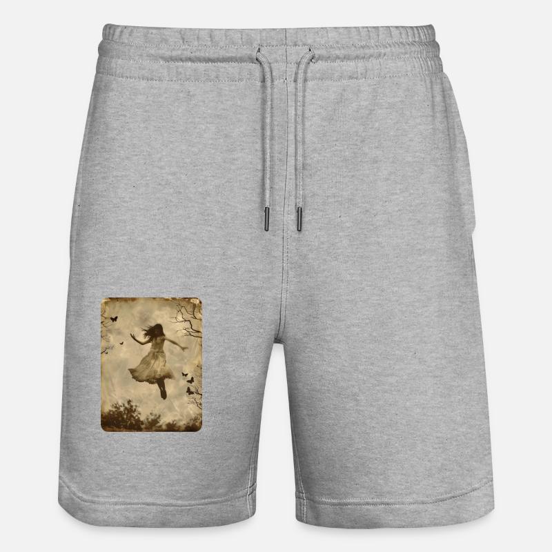 Das schwebende Mädchen - Stanley/Stella Unisex Bio Joggingshorts Trainer  - Grau meliert