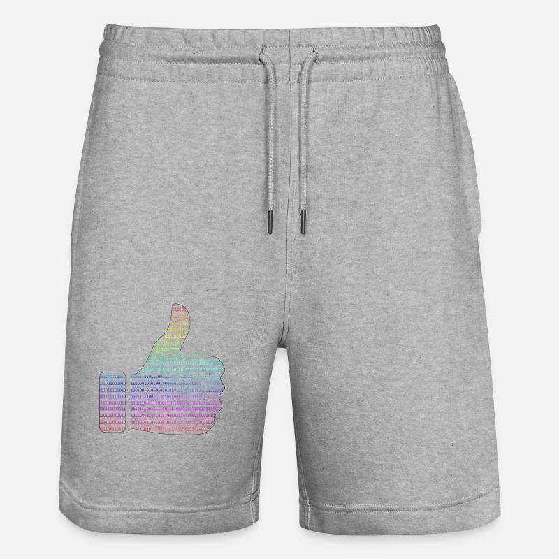 main comme arc-en-ciel binaire - Short de jogging bio TRAINER Stanley/Stella unisexe - gris chiné