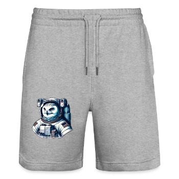 Schneeeule im Weltraum: Astronauten-Mission - Stanley/Stella Unisex Bio Joggingshorts Trainer  - Grau meliert - Vorne - Nik (191cm) & Marisol (170cm)
