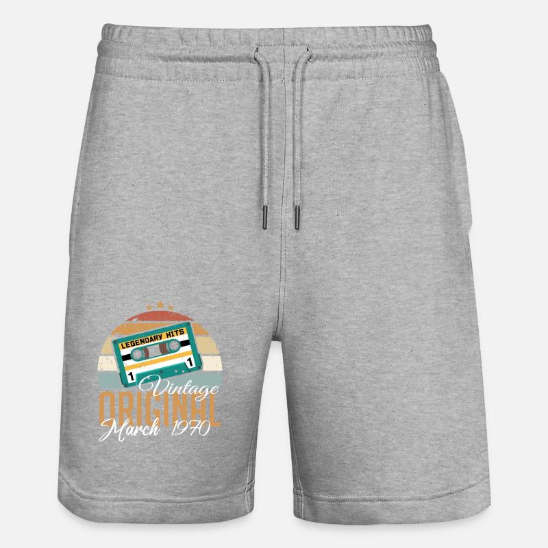 Mars 1970 - Cadeau d’anniversaire - Short de jogging bio TRAINER Stanley/Stella unisexe - gris chiné